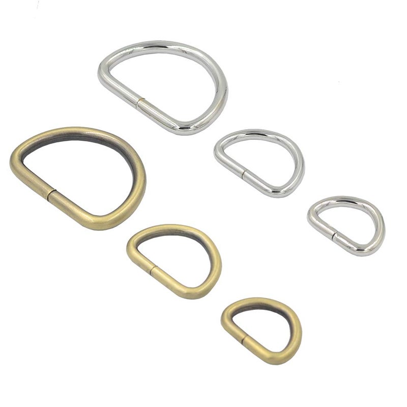 DGOL 1-1/2 inch Thick Metal Webbing Keychain D Ring Leather Handbag Strap Loop Clasp D Buckles 3 Color (Total 15pcs) - Image 3